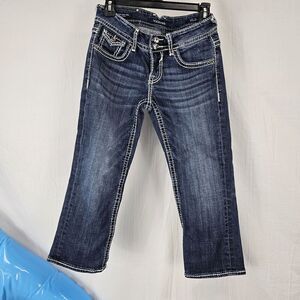 Vigoss The New York Capri Women's Size 1/2 Length 21" Thick Thread Rhinestone